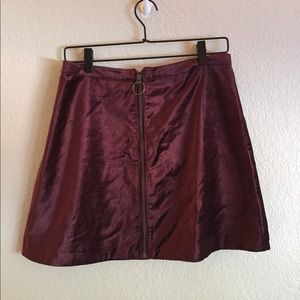 Red velvet skirt
